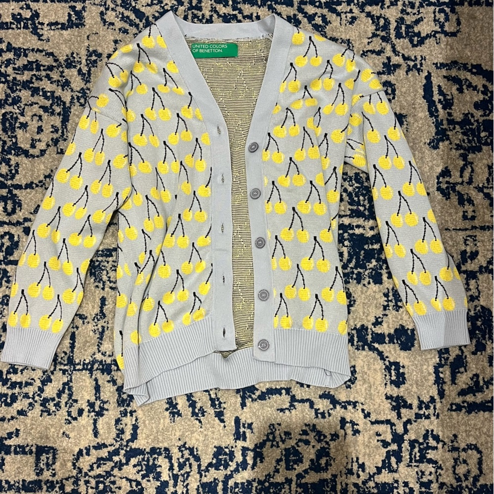 United Colors of Benetton Yellow Cherry Cardigan